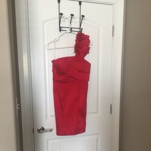 Red One Shoulder Dress